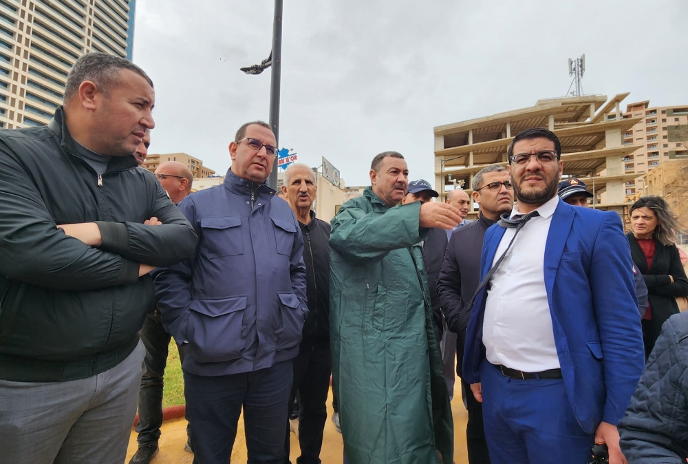 M. le Wali d'Oran inspecte le projet de réalisation d’un réseau d'évacuation des eaux pluviales à Akid Lotfi